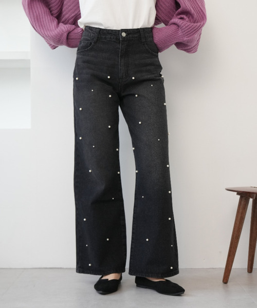 Ada.(エイダ)の「パール デニムパンツ(デニムパンツ・レディース・ライトブルー/ブラック/ブルー・S/M)」の9枚目の写真
