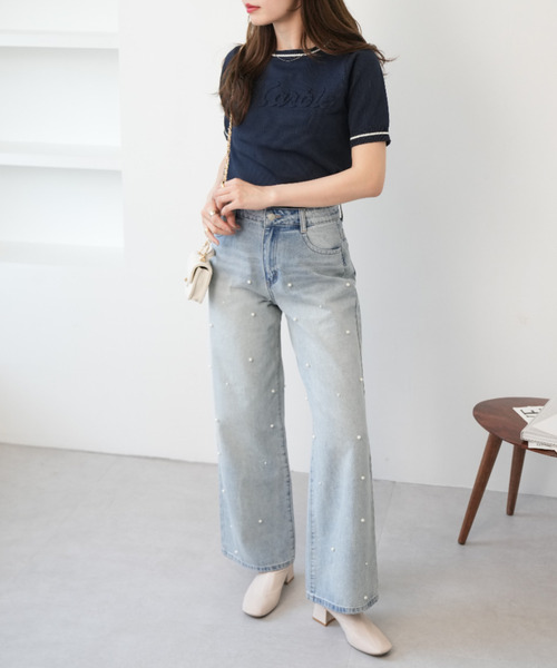 Ada.(エイダ)の「パール デニムパンツ(デニムパンツ・レディース・ライトブルー/ブラック/ブルー・S/M)」の14枚目の写真