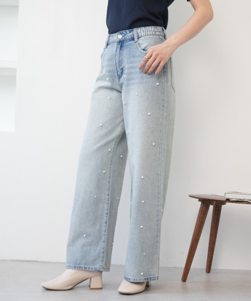 Ada.(エイダ)の「パール デニムパンツ(デニムパンツ・レディース・ライトブルー/ブラック/ブルー・S/M)」の15枚目の写真