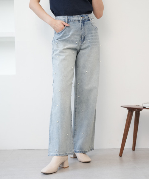 Ada.(エイダ)の「パール デニムパンツ(デニムパンツ・レディース・ライトブルー/ブラック/ブルー・S/M)」の18枚目の写真