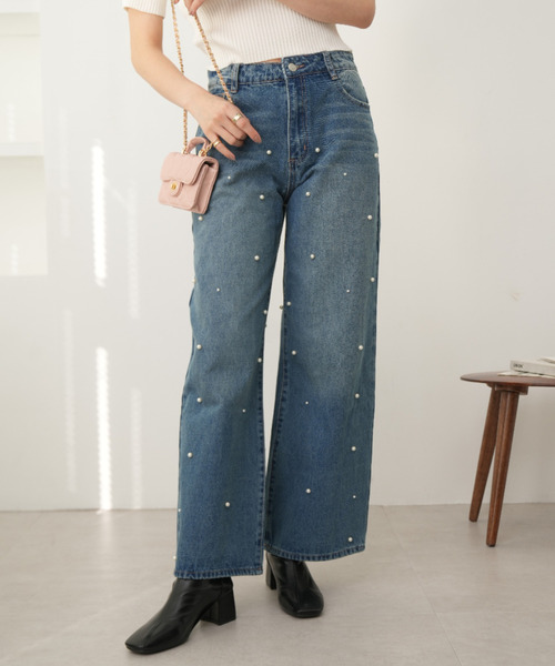 Ada.(エイダ)の「パール デニムパンツ(デニムパンツ・レディース・ライトブルー/ブラック/ブルー・S/M)」の19枚目の写真