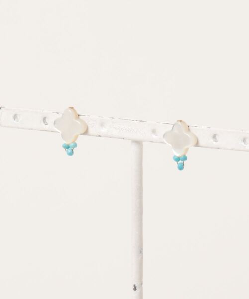 September/クローバー シェル+小さなターコイズpierce（ピアス（両耳用））｜CERCA（チェルカ）
