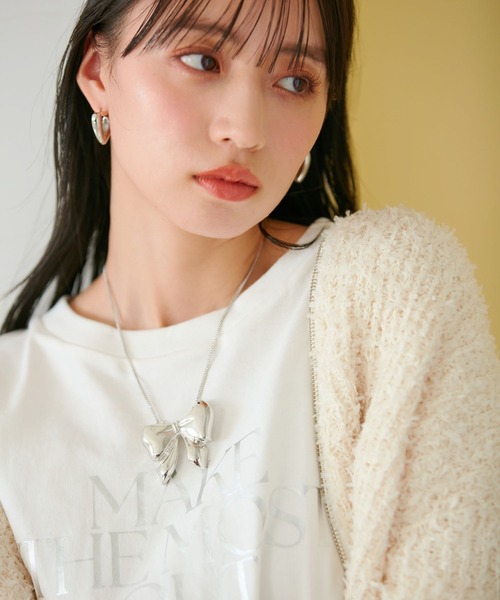 VIS（ビス）の「ビッグリボンネックレス（ネックレス・レディース・ゴールド/シルバー・FREE）」の8枚目の写真