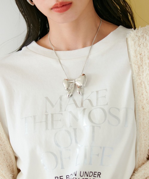 VIS（ビス）の「ビッグリボンネックレス（ネックレス・レディース・ゴールド/シルバー・FREE）」の9枚目の写真