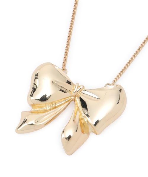 VIS（ビス）の「ビッグリボンネックレス（ネックレス・レディース・ゴールド/シルバー・FREE）」の12枚目の写真