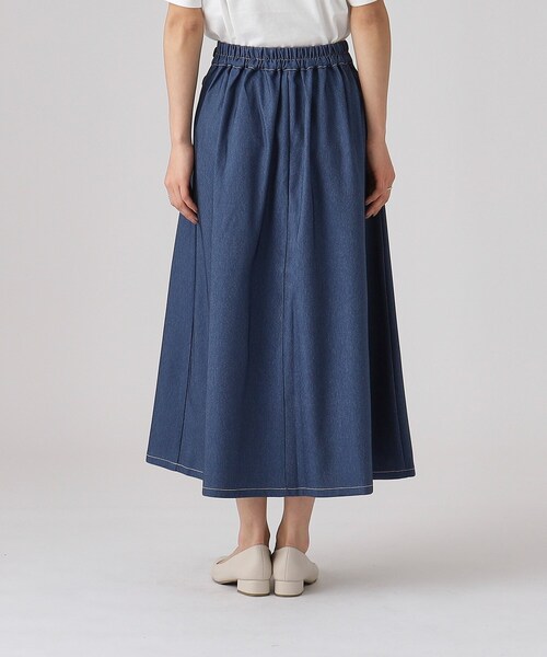 DRESKIP(ドレスキップ)の「◆上品シルエット デニム調 サイドボタン タックスカート(スカート・レディース・ブルー系その他/ベージュ/ブラック・04/03/02)」の18枚目の写真