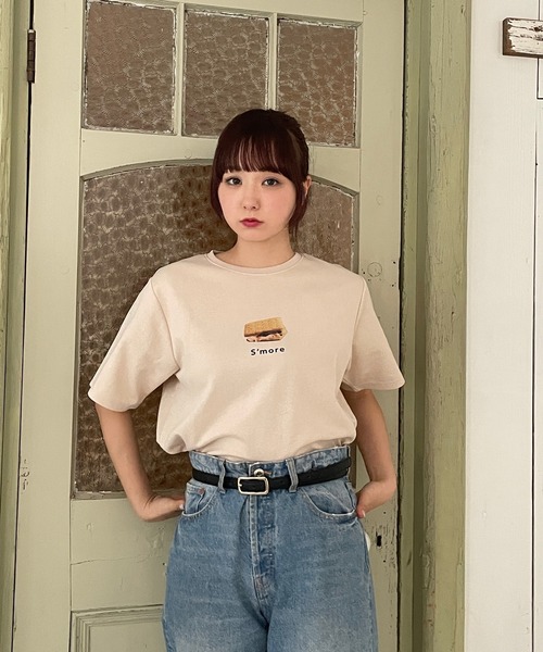 RUBY AND YOU(ルビーアンドユー)の「S’moreプリントTシャツ(Tシャツ/カットソー・レディース・ベージュ系その他/オフホワイト・FREE)」の21枚目の写真