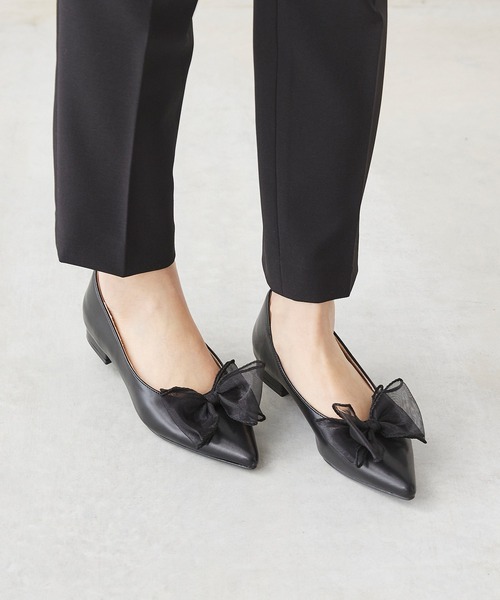 menue（メヌエ）の「チュールリボン ポインテッドトゥ パンプス（パンプス・レディース・ブラック/シルバー・24.0cm/23.5cm/23.0cm/22.5cm/22.0cm/21.5cm/26.0cm/25.5cm/25.0cm/24.5cm）」の14枚目の写真