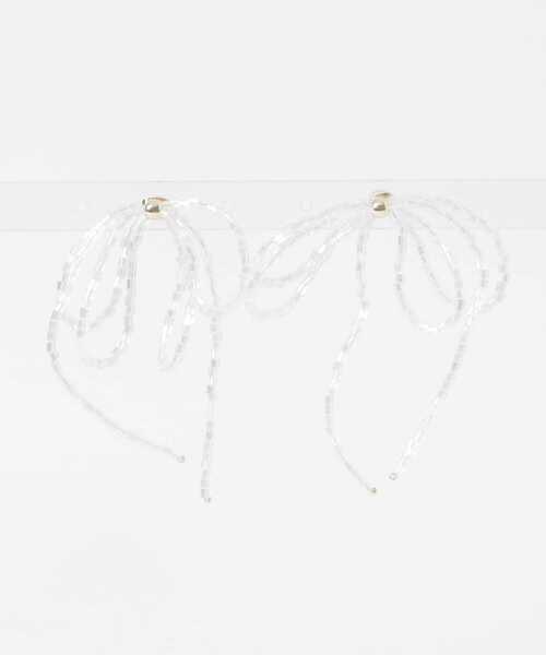 SMELLY（スメリー）の「ビーズボリュームリボンピアス（ピアス（両耳用）・レディース・クリア・-）」の4枚目の写真