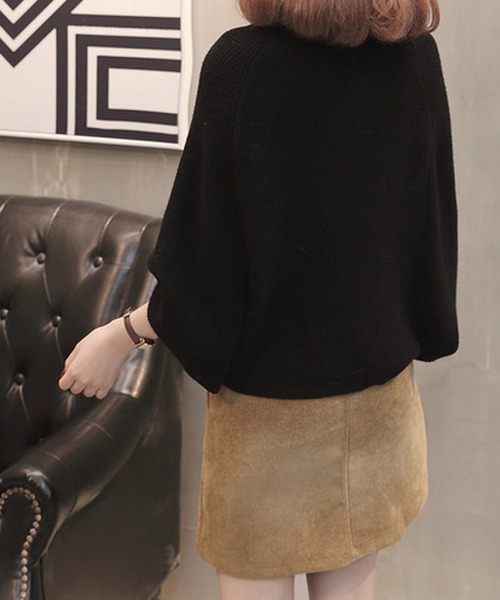 Primazel(プリマゼル)の「ドルマンスリーブニットプルオーバー(ニット/セーター・レディース・ホワイト/ブラック・M)」の4枚目の写真