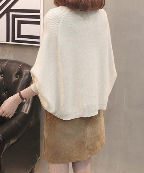 Primazel(プリマゼル)の「ドルマンスリーブニットプルオーバー(ニット/セーター・レディース・ホワイト/ブラック・M)」の8枚目の写真