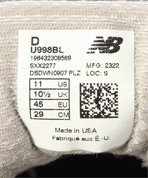 NEW BALANCE(ニューバランス)の「【New Balance / ニューバランス】U998BL(スニーカー・メンズ・ブラック・26cm/26.5cm/27cm/27.5cm/28cm/28.5cm/29cm)」の13枚目の写真