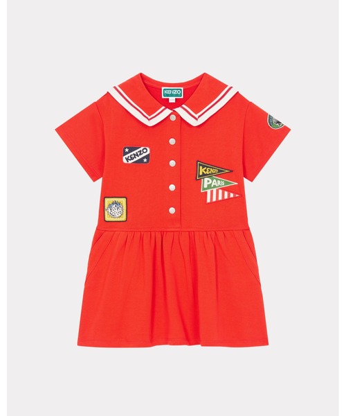 KENZO(ケンゾー)の「'Sailor' エンブロイダリ― ショート スリーブ ドレス(ワンピース・キッズ・レッド系その他・4A)」の3枚目の写真