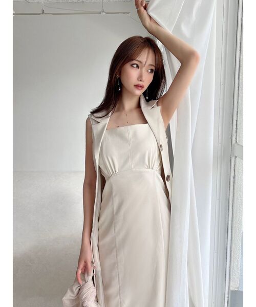 RESEXXY（リゼクシー）の「シアーヘムキャミワンピース【セットアップ着用可能】（ワンピース・レディース・オレンジ/ブラック/アイボリー・FREE）」の7枚目の写真