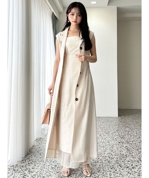 RESEXXY（リゼクシー）の「シアーヘムキャミワンピース【セットアップ着用可能】（ワンピース・レディース・オレンジ/ブラック/アイボリー・FREE）」の17枚目の写真