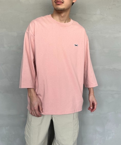 TOWNCRAFT（タウンクラフト）の「[TOWN CRAFT/タウンクラフト・THE FOX/ザフォックス] 別注 ワンポイントロゴワッペン 7分袖Tシャツ（Tシャツ/カットソー・レディース・アッシュグレー/ブルーグレー/ピンク/ホワイト/ブラック・S/M/L）」の14枚目の写真
