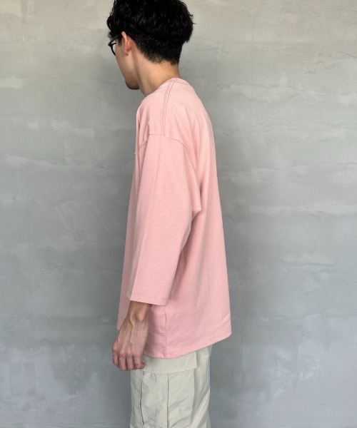TOWNCRAFT（タウンクラフト）の「[TOWN CRAFT/タウンクラフト・THE FOX/ザフォックス] 別注 ワンポイントロゴワッペン 7分袖Tシャツ（Tシャツ/カットソー・レディース・アッシュグレー/ブルーグレー/ピンク/ホワイト/ブラック・S/M/L）」の15枚目の写真