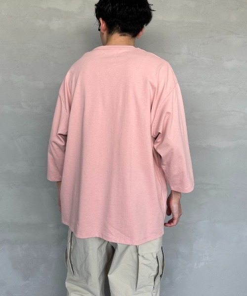 TOWNCRAFT（タウンクラフト）の「[TOWN CRAFT/タウンクラフト・THE FOX/ザフォックス] 別注 ワンポイントロゴワッペン 7分袖Tシャツ（Tシャツ/カットソー・レディース・アッシュグレー/ブルーグレー/ピンク/ホワイト/ブラック・S/M/L）」の16枚目の写真