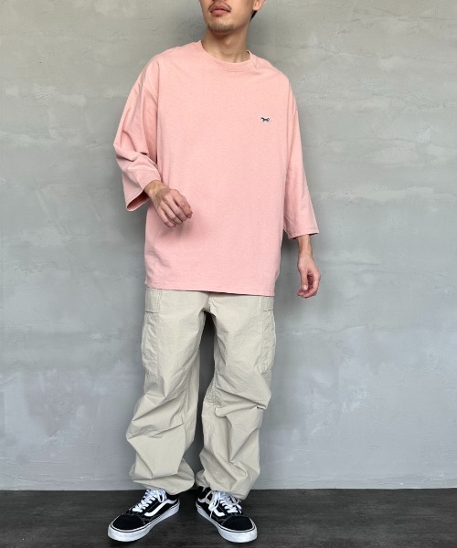 TOWNCRAFT（タウンクラフト）の「[TOWN CRAFT/タウンクラフト・THE FOX/ザフォックス] 別注 ワンポイントロゴワッペン 7分袖Tシャツ（Tシャツ/カットソー・レディース・アッシュグレー/ブルーグレー/ピンク/ホワイト/ブラック・S/M/L）」の17枚目の写真