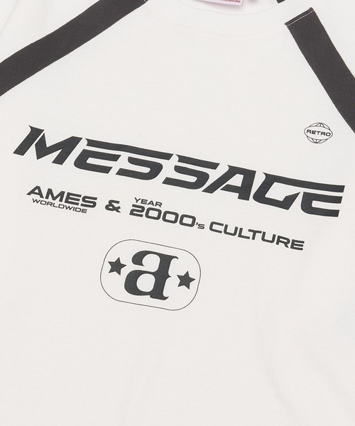 AMESWORLDWIDE(アメスワールドワイド)の「【UNISEX】AMES WORLDWIDE/メッセージラグラン長袖Tシャツ 2111581(Tシャツ/カットソー・レディース・ネイビー/ブラック/ホワイト・MEDIUM/SMALL/LARGE)」の5枚目の写真