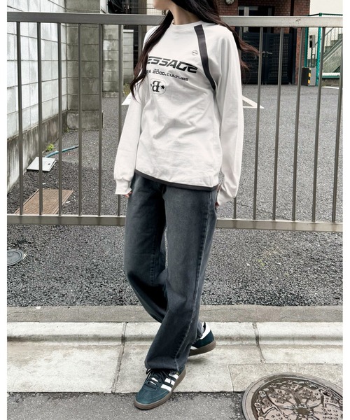 AMESWORLDWIDE(アメスワールドワイド)の「【UNISEX】AMES WORLDWIDE/メッセージラグラン長袖Tシャツ 2111581(Tシャツ/カットソー・レディース・ネイビー/ブラック/ホワイト・MEDIUM/SMALL/LARGE)」の12枚目の写真