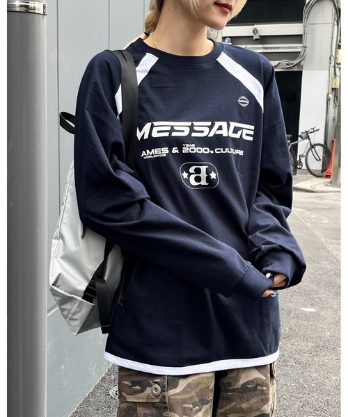 AMESWORLDWIDE(アメスワールドワイド)の「【UNISEX】AMES WORLDWIDE/メッセージラグラン長袖Tシャツ 2111581(Tシャツ/カットソー・レディース・ネイビー/ブラック/ホワイト・MEDIUM/SMALL/LARGE)」の17枚目の写真