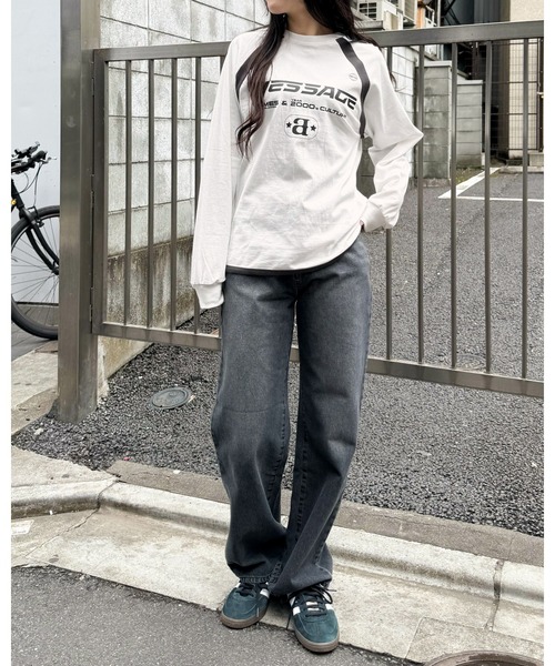 AMESWORLDWIDE(アメスワールドワイド)の「【UNISEX】AMES WORLDWIDE/メッセージラグラン長袖Tシャツ 2111581(Tシャツ/カットソー・レディース・ネイビー/ブラック/ホワイト・MEDIUM/SMALL/LARGE)」の11枚目の写真