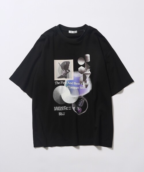 tk.TAKEO KIKUCHI（ティーケータケオキクチ）の「◆NATURE COLLAGE Tシャツ（Tシャツ/カットソー・メンズ・ホワイト/ブラック・01/02/03）」の2枚目の写真