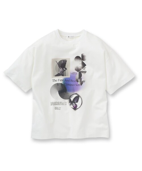 tk.TAKEO KIKUCHI（ティーケータケオキクチ）の「◆NATURE COLLAGE Tシャツ（Tシャツ/カットソー・メンズ・ホワイト/ブラック・01/02/03）」の15枚目の写真