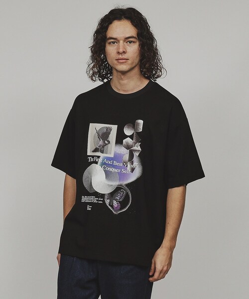 tk.TAKEO KIKUCHI（ティーケータケオキクチ）の「◆NATURE COLLAGE Tシャツ（Tシャツ/カットソー・メンズ・ホワイト/ブラック・01/02/03）」の13枚目の写真