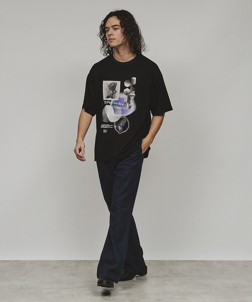 tk.TAKEO KIKUCHI（ティーケータケオキクチ）の「◆NATURE COLLAGE Tシャツ（Tシャツ/カットソー・メンズ・ホワイト/ブラック・01/02/03）」の3枚目の写真