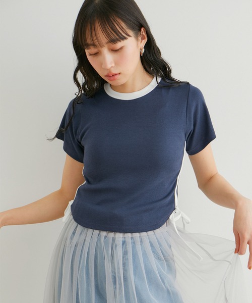 VIS(ビス)の「【WEB/一部店舗限定】サイドラインリボンプルオーバー(Tシャツ/カットソー・レディース・ブルー系その他/ホワイト系その他2/ブラック系その他・FREE)」の14枚目の写真