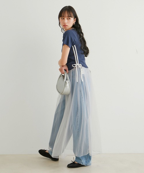 VIS(ビス)の「【WEB/一部店舗限定】サイドラインリボンプルオーバー(Tシャツ/カットソー・レディース・ブルー系その他/ホワイト系その他2/ブラック系その他・FREE)」の11枚目の写真