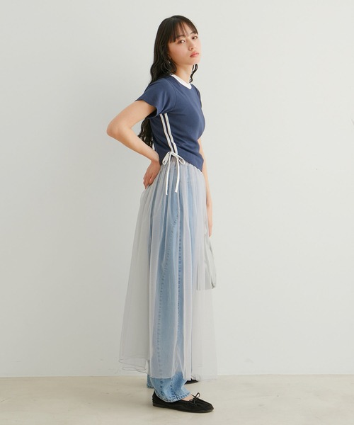 VIS(ビス)の「【WEB/一部店舗限定】サイドラインリボンプルオーバー(Tシャツ/カットソー・レディース・ブルー系その他/ホワイト系その他2/ブラック系その他・FREE)」の10枚目の写真