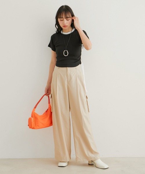 VIS(ビス)の「【WEB/一部店舗限定】サイドラインリボンプルオーバー(Tシャツ/カットソー・レディース・ブルー系その他/ホワイト系その他2/ブラック系その他・FREE)」の5枚目の写真