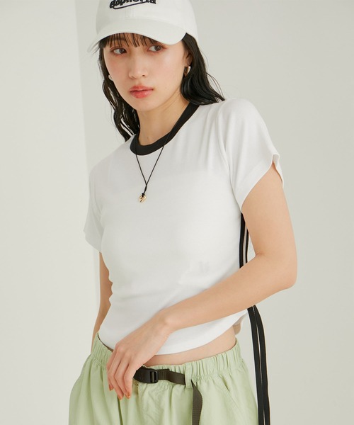 VIS(ビス)の「【WEB/一部店舗限定】サイドラインリボンプルオーバー(Tシャツ/カットソー・レディース・ブルー系その他/ホワイト系その他2/ブラック系その他・FREE)」の4枚目の写真