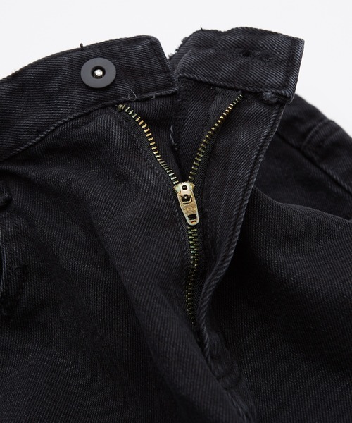 improves(インプローブス)の「クラッシュ加工 ワイド デニムパンツ(デニムパンツ・メンズ・ブラック・SMALL/MEDIUM/LARGE)」の8枚目の写真