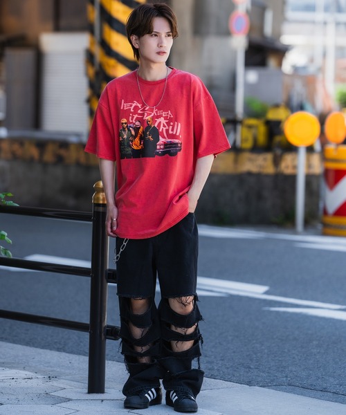 improves(インプローブス)の「クラッシュ加工 ワイド デニムパンツ(デニムパンツ・メンズ・ブラック・SMALL/MEDIUM/LARGE)」の15枚目の写真