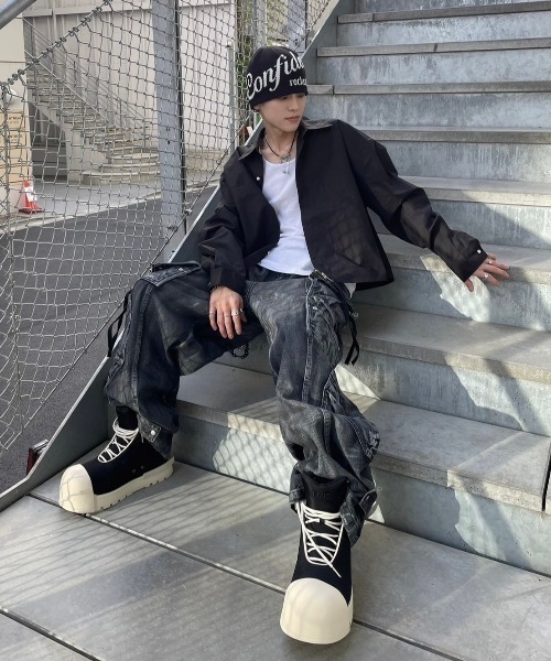 XU(エックスユー)の「ストリートファッション XU エックスユー cropped shirt クロップシャツ 長袖シャツ 長袖トップス オーバーサイズ コットンシャツ 韓国ファッション 韓国ストリート(シャツ/ブラウス・メンズ・ホワイト/ブラック・ONE SIZE)」の13枚目の写真