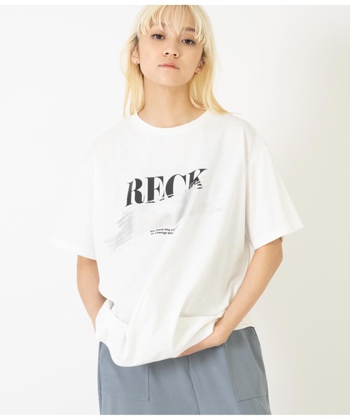ANAP（アナップ）の「箔ペイントプリントTシャツ（Tシャツ/カットソー・レディース・ベージュ/ホワイト/ブラック・FREE）」の5枚目の写真