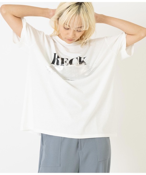 ANAP（アナップ）の「箔ペイントプリントTシャツ（Tシャツ/カットソー・レディース・ベージュ/ホワイト/ブラック・FREE）」の4枚目の写真