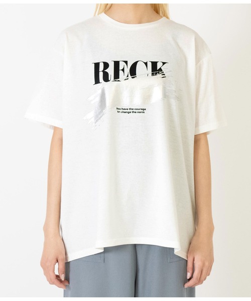 ANAP（アナップ）の「箔ペイントプリントTシャツ（Tシャツ/カットソー・レディース・ベージュ/ホワイト/ブラック・FREE）」の21枚目の写真