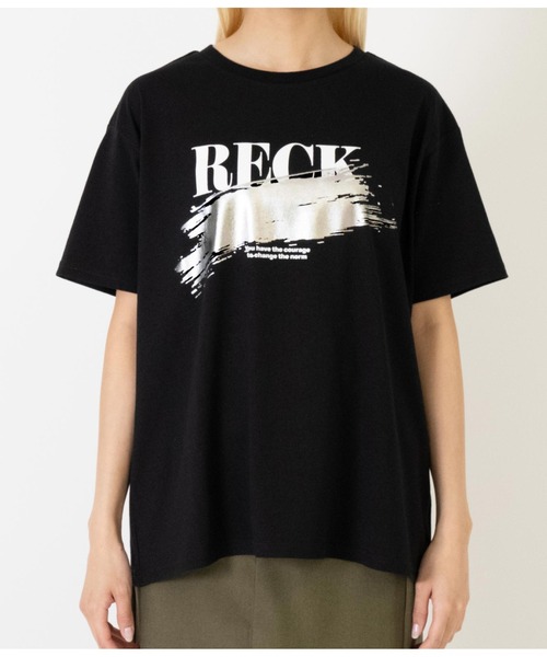 ANAP（アナップ）の「箔ペイントプリントTシャツ（Tシャツ/カットソー・レディース・ベージュ/ホワイト/ブラック・FREE）」の22枚目の写真