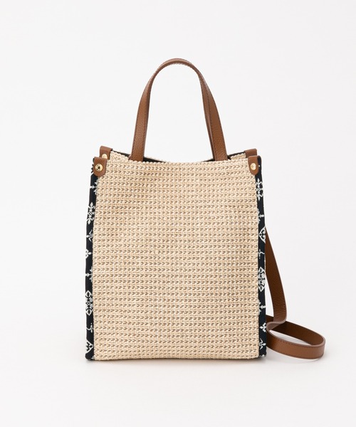 バーバリー カバン 2WAY トートバッグ ラフィア ベージュ オレンジ バーバリー カバン 2WAY トートバッグ ラフィア ベージュ オレンジ