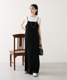 【サイズ展開あり】リブニットキャミワンピース