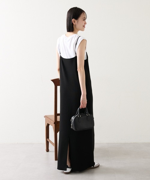 mystic（ミスティック）の「【サイズ展開あり】リブニットキャミワンピース（ワンピース・レディース・ベージュ/ブラック・1/2）」の14枚目の写真