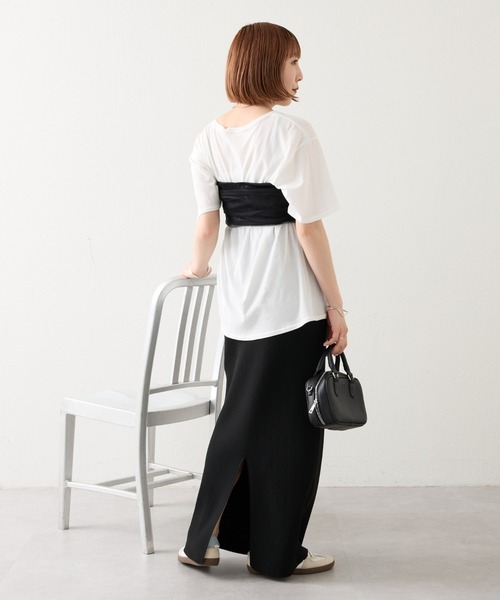 mystic（ミスティック）の「【サイズ展開あり】リブニットキャミワンピース（ワンピース・レディース・ベージュ/ブラック・1/2）」の7枚目の写真