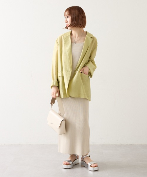 mystic（ミスティック）の「【サイズ展開あり】リブニットキャミワンピース（ワンピース・レディース・ベージュ/ブラック・1/2）」の6枚目の写真