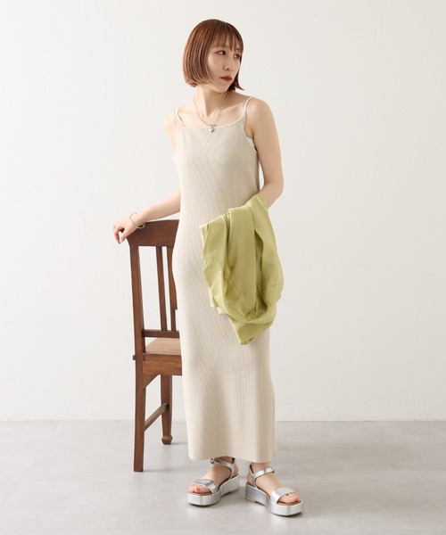 大幅値下げ！【タグ付未使用】ETRE TOKYOリブニットキャミワンピース mystic（ミスティック）の「【サイズ展開あり】リブニットキャミ
