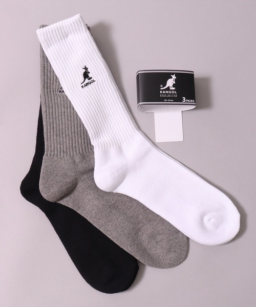 KANGOL（カンゴール）の「(GA)【KANGOL】【3足セット】ブランドロゴマーク クルーソックス（ソックス/靴下・メンズ・オフホワイト/ブラック/その他・23-25cm/25-27CM）」の6枚目の写真